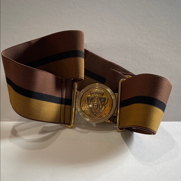 Brown and Gold Striped Belt